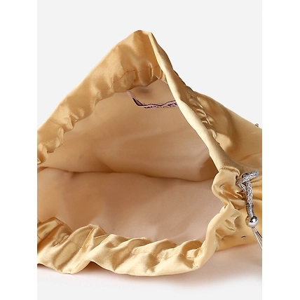 Gold Potli Bag With Pearls and Swarovski Crystals-3