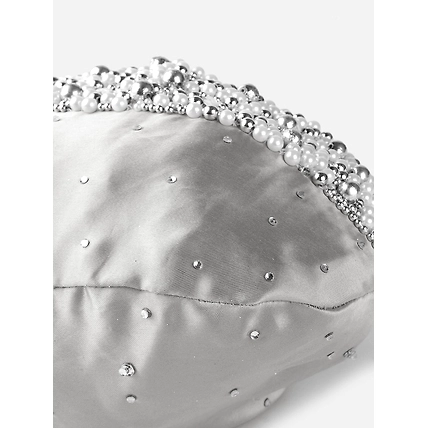 Silver Silk Potli Bag with pearls and swarovski crystals-5