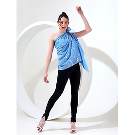 Blue shawl with gold leaf, best printed shawl online