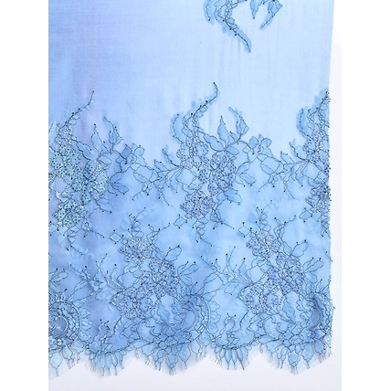 Ombre Blue Shawl with lace and swarovski design-5