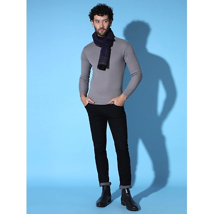 Cashmere Wool Striped Men Muffler-MOD-KZ-BLU-THSTR