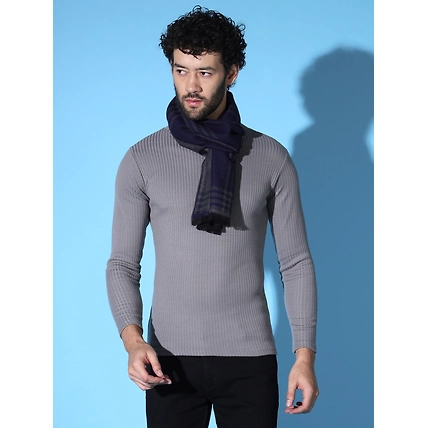 Cashmere Wool Striped Men Muffler-1