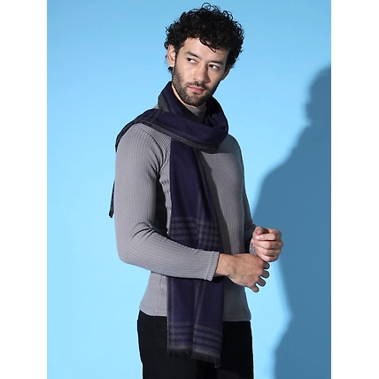 Cashmere Wool Striped Men Muffler-3