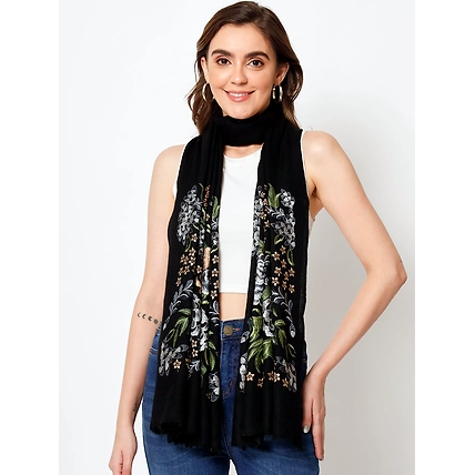 Black Shawl, woolen shawl, woolen shawl for ladies-2