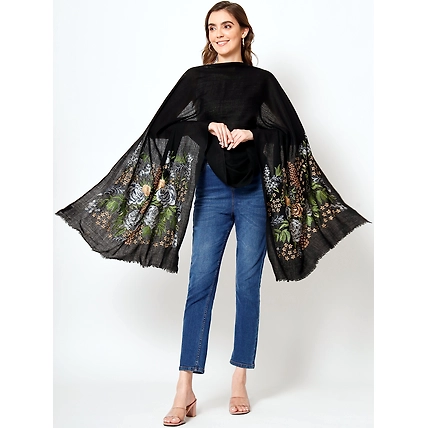 Black Shawl, woolen shawl, woolen shawl for ladies-3