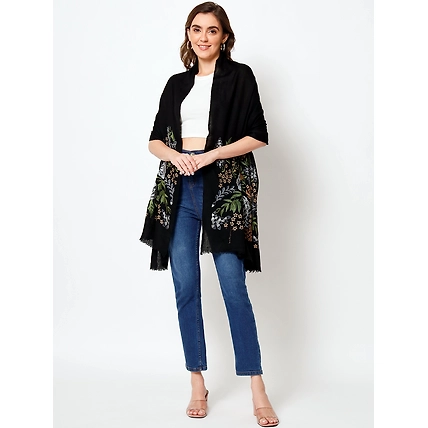 Black Shawl, woolen shawl, woolen shawl for ladies-4