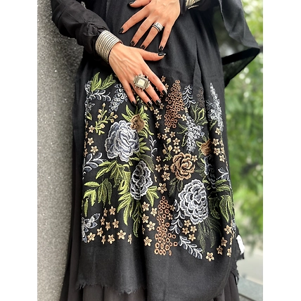 Black Shawl, woolen shawl, woolen shawl for ladies-6