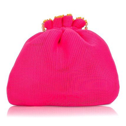Pink Potli Bag, Embellished with Flowers-3