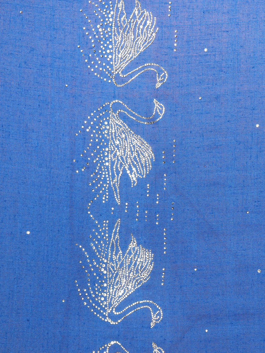 Swarovski Pashmina Shawl, Blue Pashmina Shawl with signature swarovski swans-6