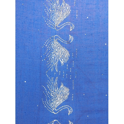 Swarovski Pashmina Shawl, Blue Pashmina Shawl with signature swarovski swans-6