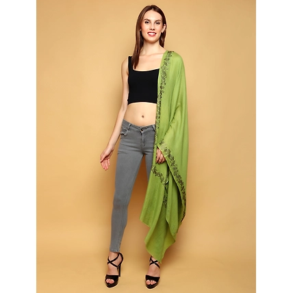 Green Shawl Swarovski Pashmina Shawl with Swarovski Crystal Umbrellas-1