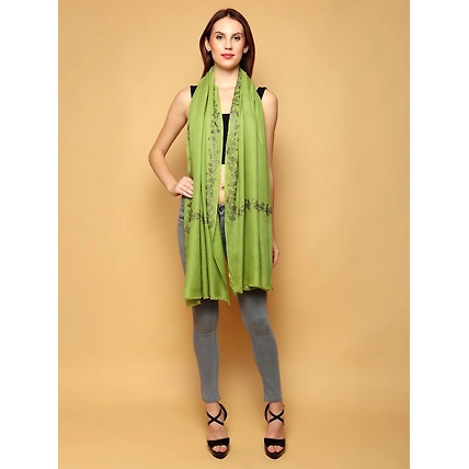 Green Shawl Swarovski Pashmina Shawl with Swarovski Crystal Umbrellas-4