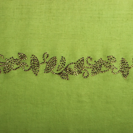 Green Shawl Swarovski Pashmina Shawl with Swarovski Crystal Umbrellas-5
