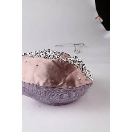 Pink  Potli Bag With Pearls Embroidery-MOD-P-POTLI-WH