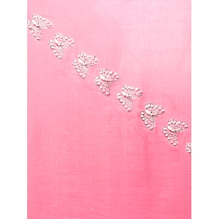 Pashmina Pink Shawl with swarovski and pearls butterflies-1
