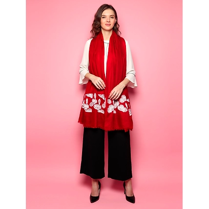Red Shawl Pure Pashmina Shawl, 100% Pashmina Shawl, Kashmiri Shawl, Handmade Shawl, Hand embroidered shawls-3