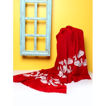 Red Shawl Pure Pashmina Shawl, 100% Pashmina Shawl, Kashmiri Shawl, Handmade Shawl, Hand embroidered shawls-5