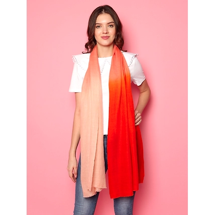 Orange Biege Ombre Pure Pashmina Online Multi shaded Shawl-4