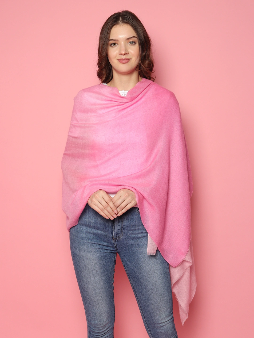 Ombre Pink Pashmina Shawl, pure pashmina shawls online-3