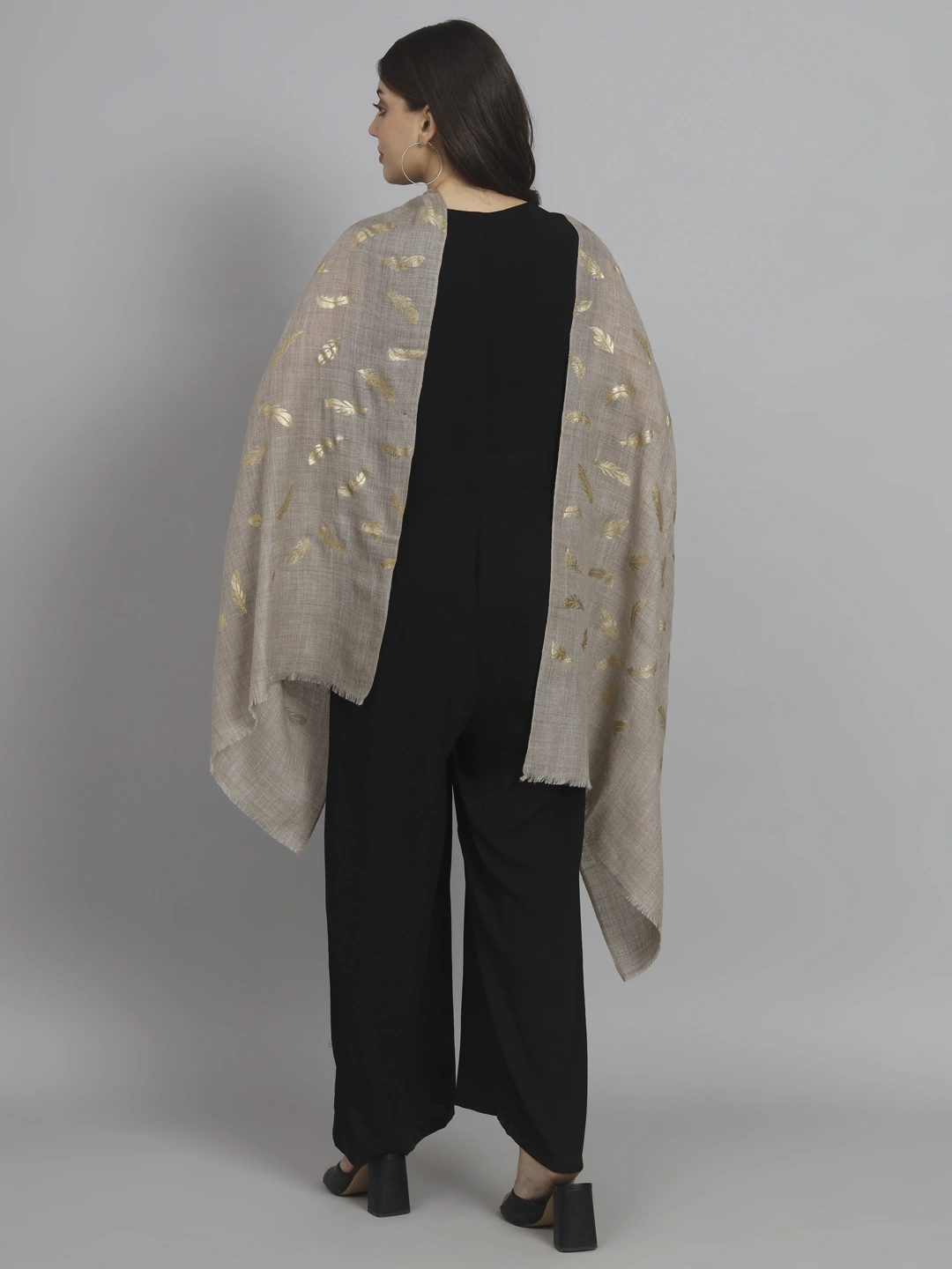 Gold leaf Printed Shawl Online-4