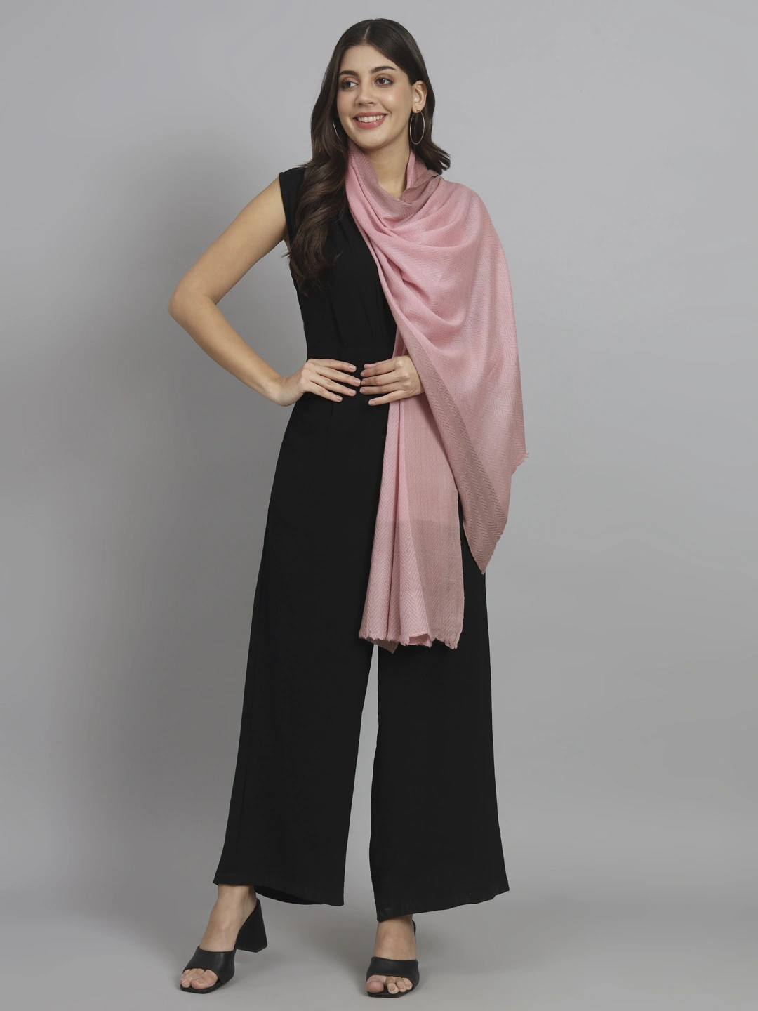 Pink Shawl Online with beautiful weave-MOD-RZA-PI-HB