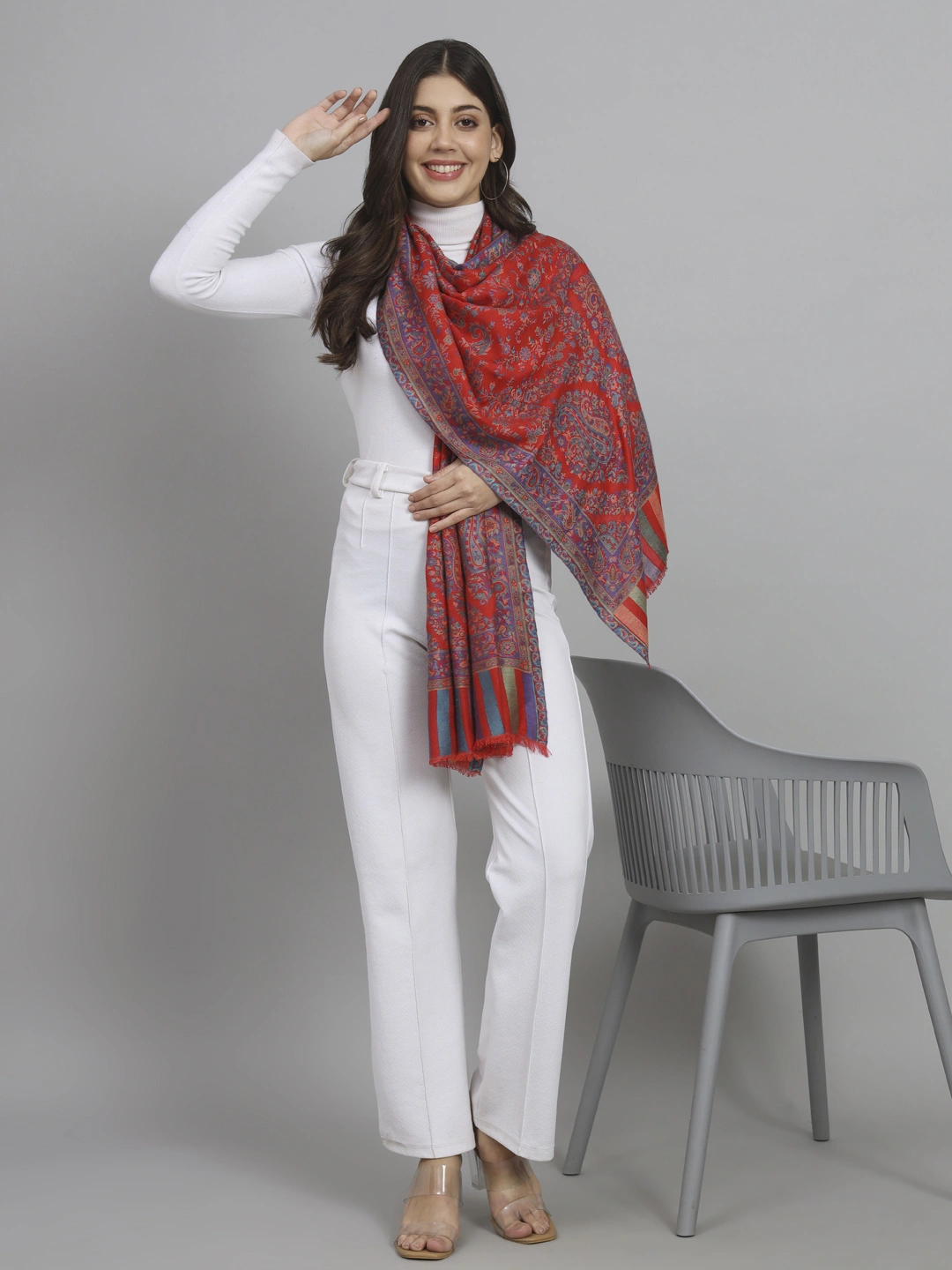 Red Kani Shawl Online-1