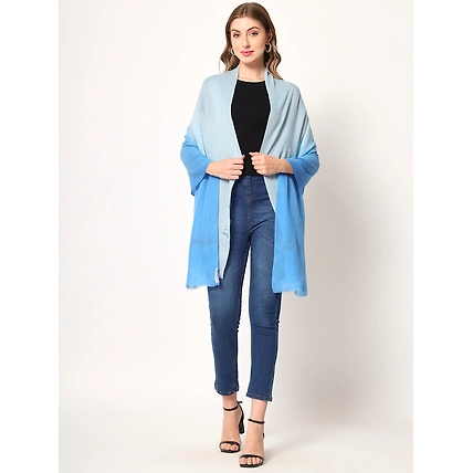 Ombre Blue Shawl with Swarovski animal pattern-1