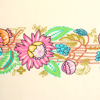 White Pure Pashmina Shawl with Floral Embroidery-5