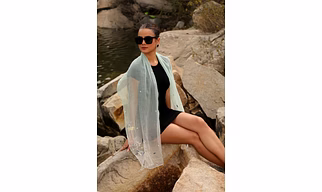 Ombre Cotton Stole, hand embroidered Stole for women