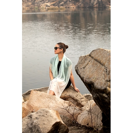 Ombre Cotton Stole, hand embroidered Stole for women-3