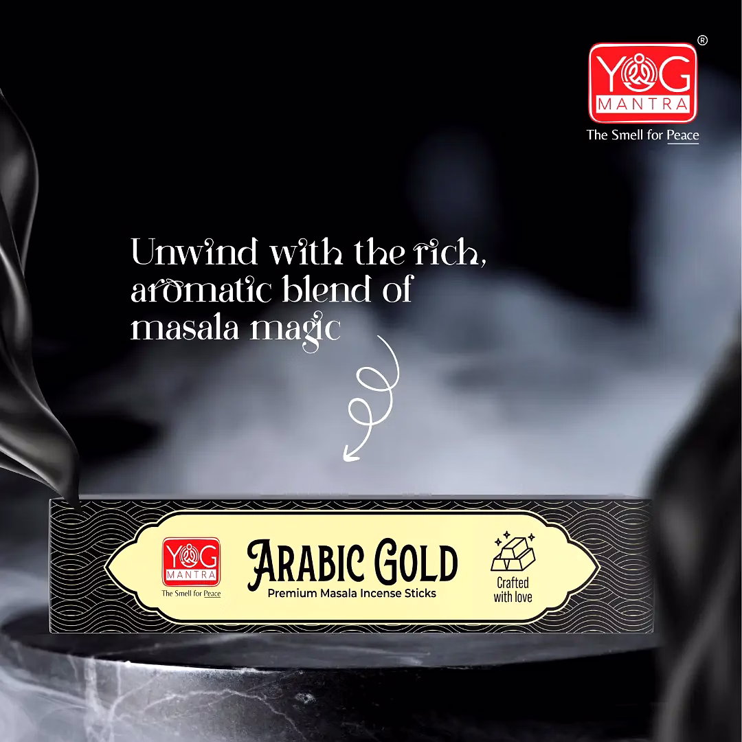 YogMantra Arabic Gold Premium Masala Incense Sticks (Pack of 1) image 1