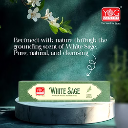 yogmantra yog mantra white sage premium masala incense sticks (pack of 1)