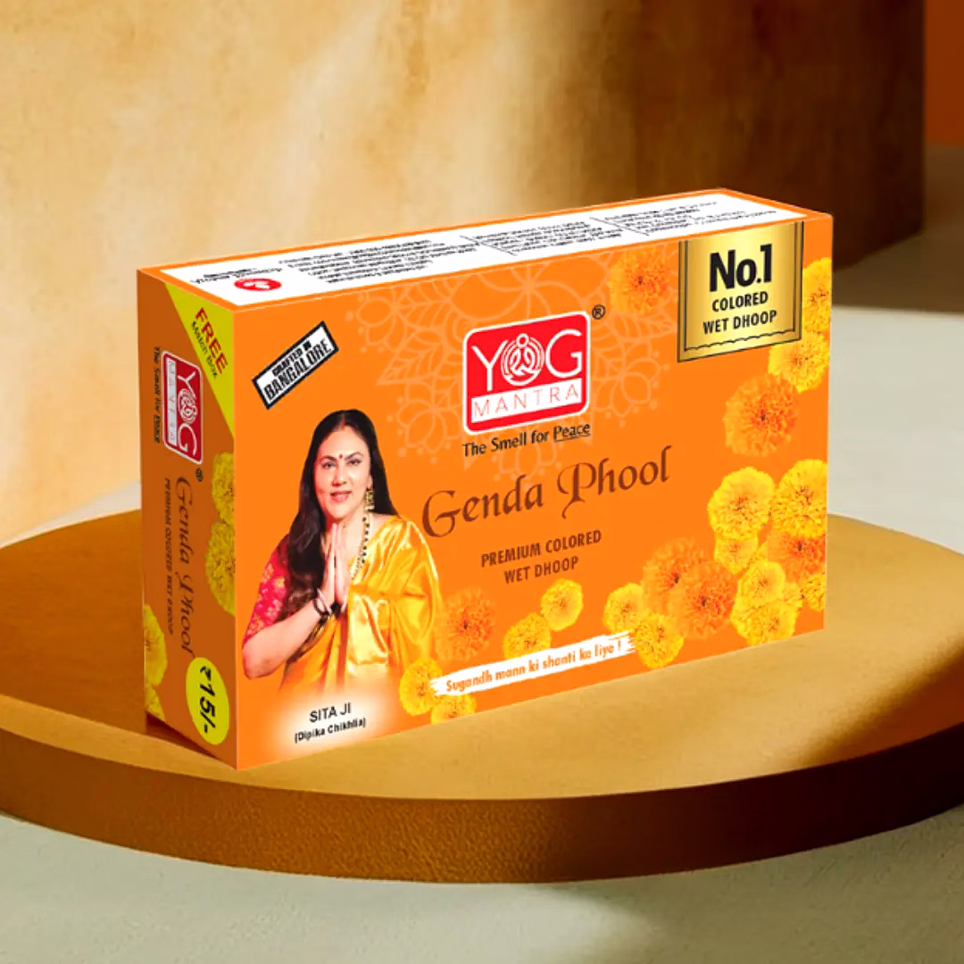 Yog Mantra Genda Phool Premium Colored Wet Dhoops – (pack of 12) image 1