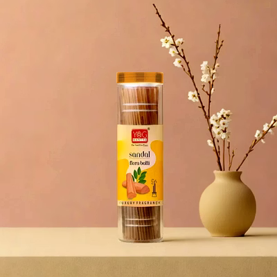 yogmantra yog mantra sandal premium flora jar incense sticks(90gm)- pack of 4