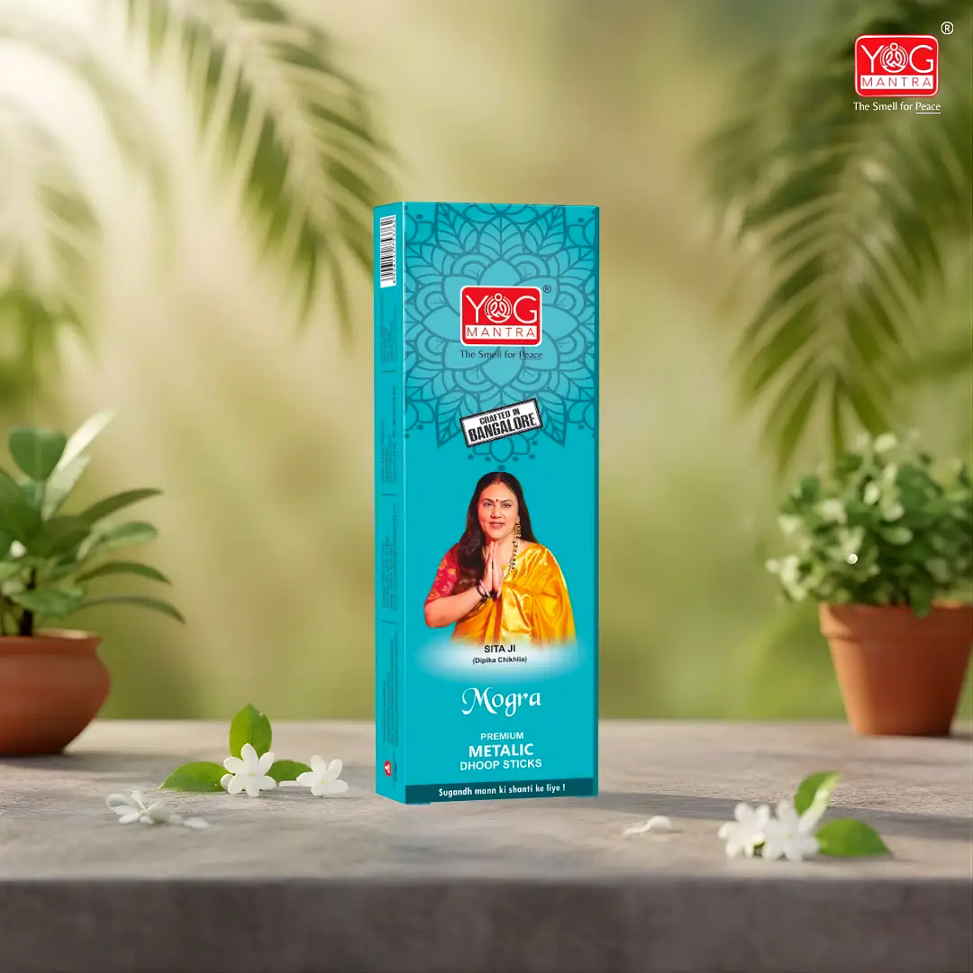 yogmantra yog mantra mogra thick 6″ long premium metallic dhoop sticks – (pack of 1)