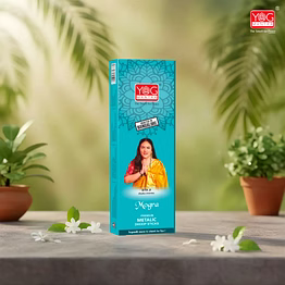 yogmantra yog mantra mogra thick 6″ long premium metallic dhoop sticks – (pack of 1)