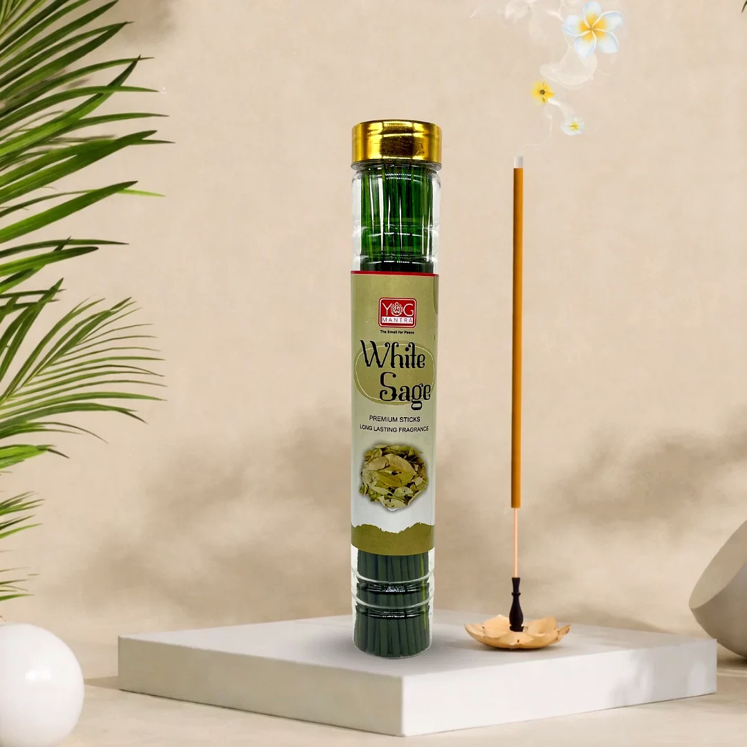 yogmantra white sage premium incense sticks – 100gm (pack of 1)