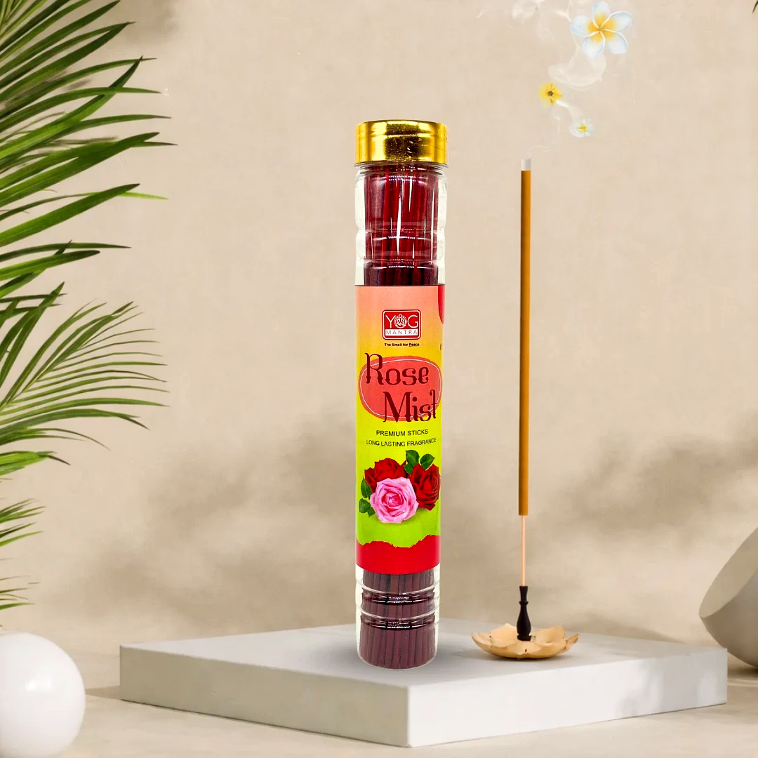 yogmantra rose mist premium incense sticks – 100gm (pack of 1)