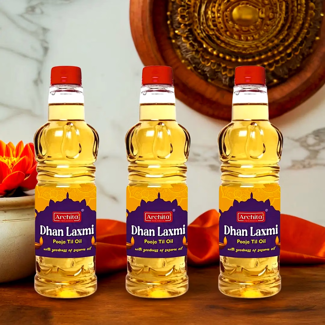 archita dhan laxmi til pooja oil 2700 ml (pack of 3)