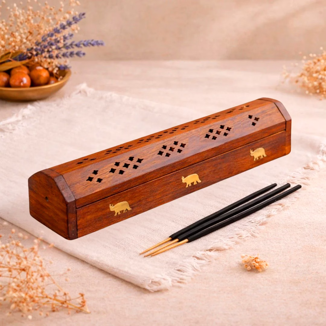 yogmantra yog mantra handcrafted wooden incense stick & dhoop holder