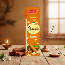 archita poojabatti chandan premium incense sticks – (pack of 6)
