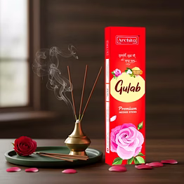 archita poojabatti gulab premium incense sticks – (pack of 6)