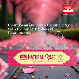 yogmantra yog mantra natural rose premium masala incense sticks (pack of 1)