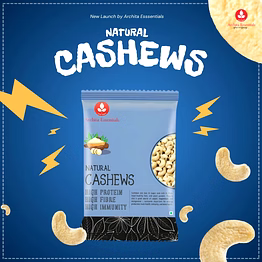 archita essentials natural cashews (kaju) – 250gm (pack of 1)