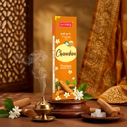 archita poojabatti premium incense sticks chandan(95gm) – (pack of 6)