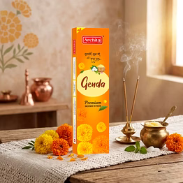archita poojabatti premium incense sticks genda(95gm) – (pack of 6)