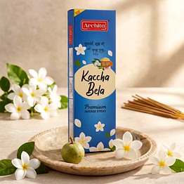archita poojabatti premium incense sticks kaccha bela(95gm) – (pack of 6)