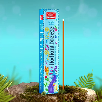 yogmantra bambooless radiant breeze dhoopstick thin 8″ (pack of 6)