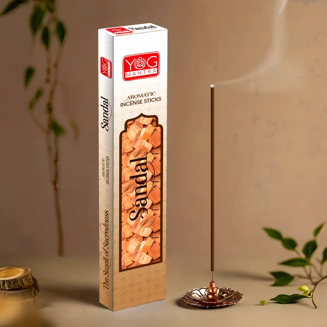 yogmantra yog mantra incense sticks sandal – (pack of 12)