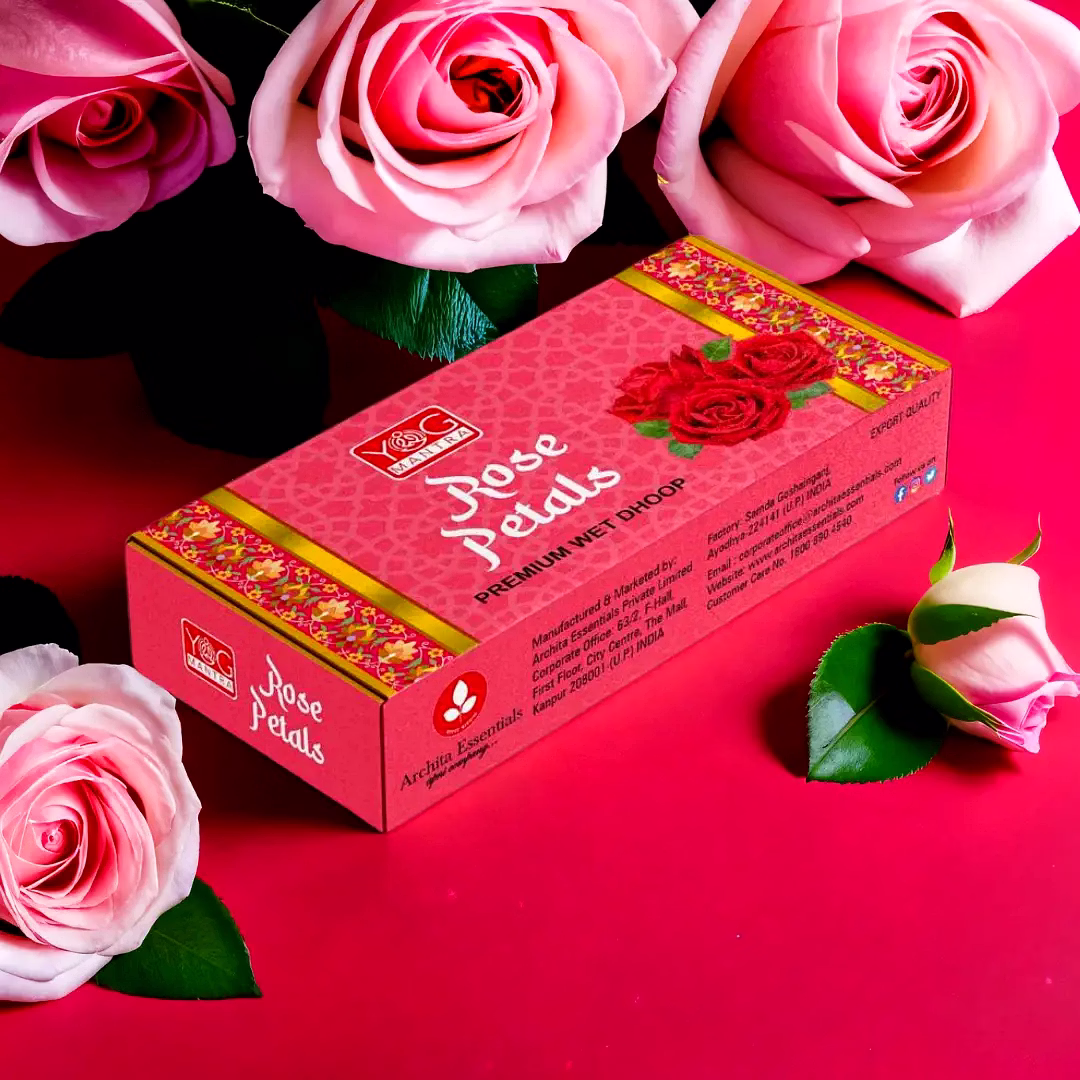 YogMantra Rose Petals Premium Wet Dhoop (Pack of 4) image 1